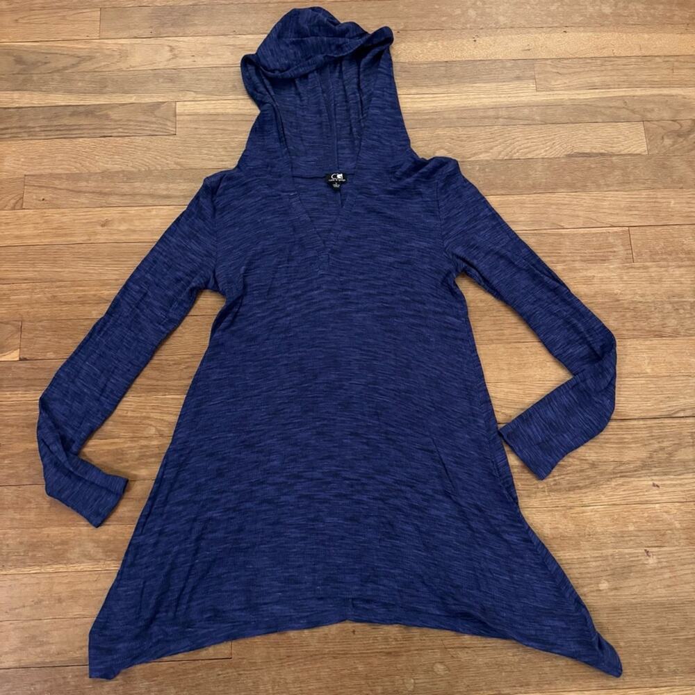 Cable & Gauge purple black asymmetrical lightweight hoodie tunic size small
b53